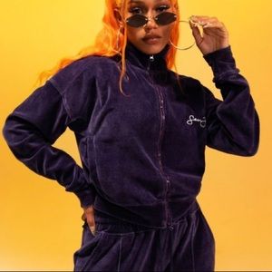Sean John x Missguided velour track suit top
